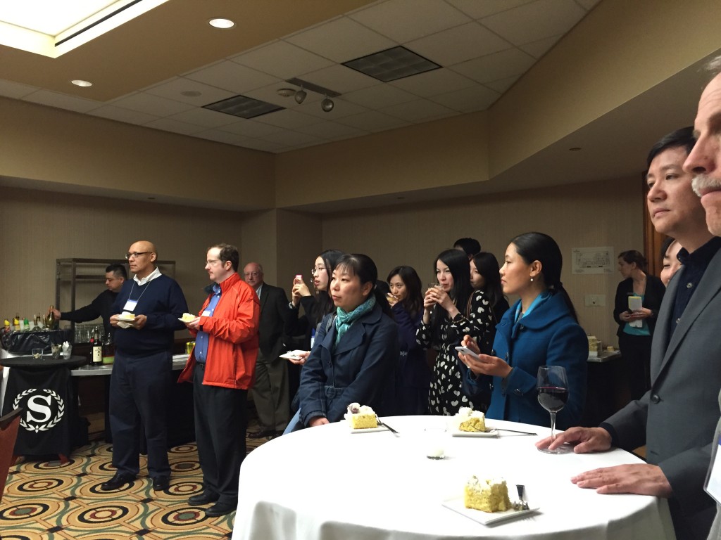 Reception attendees are listening to the opening remarks by our Editorial and Administrative Manager Rob Dilworth, Zong-qi Cai, and Liu Yucai. Taken by FCPC webmasters.